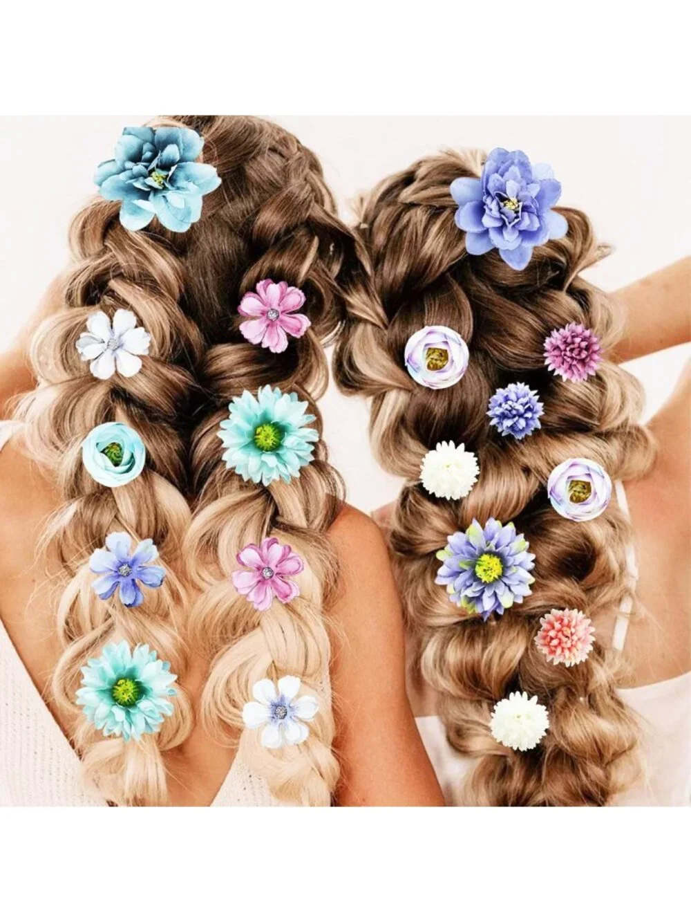 23 PCS Floral Hair Clips Set - Pink & Purple Flower Barrettes for Women & Girls